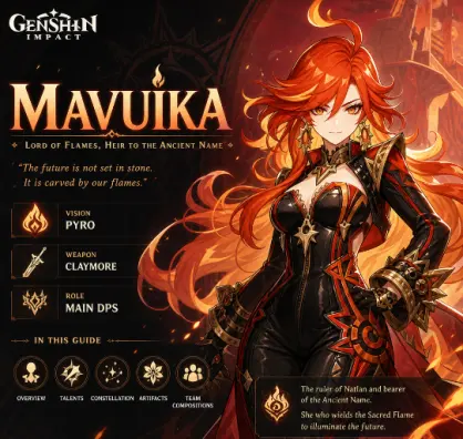 Genshin Impact 마비카 빌드 가이드: 최고의 성유물, 무기, 파티, 운명의 자리 & 재료