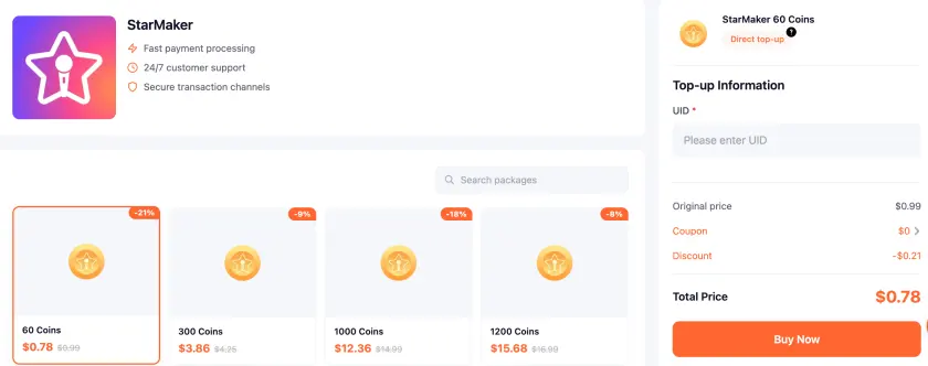StarMaker Coins Recharge Philippines: GCash, Maya, GrabPay & Save Up to 21%