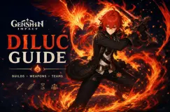 دليل بناء Diluc في Genshin Impact - أفضل الآثار والأسلحة والفرق