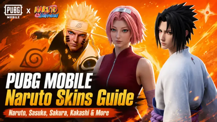 PUBG MOBILE Naruto 스킨 가이드: Naruto, Sasuke, Sakura, Kakashi 등