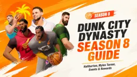 دليل الموسم 8 من Dunk City Dynasty: Haliburton وMyles Turner والفعاليات والمكافآت