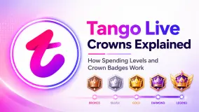 شرح Crowns في Tango Live: كيف تعمل مستويات الإنفاق وشارات التاج