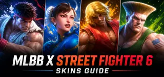 دليل أزياء MLBB x Street Fighter 6: تحليل شامل لـ Ryu وKen وChun-Li وGuile