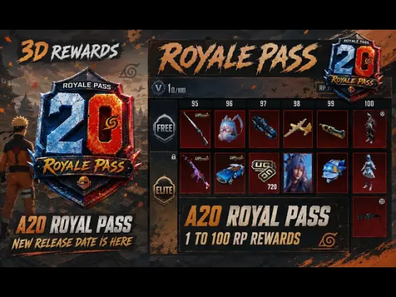 PUBG MOBILE A20 Royale Pass Rewards List: Level 1–100 Skins, KAR98K & Mythic Outfit
