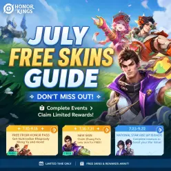 Honor of Kings July Free Skins Guide: Zhang Fei, Flowborn Outfit & Limited Rewards