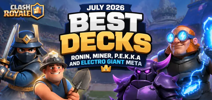 Clash Royale July 2026 Best Decks: Ronin, Miner, P.E.K.K.A and Electro Giant Meta