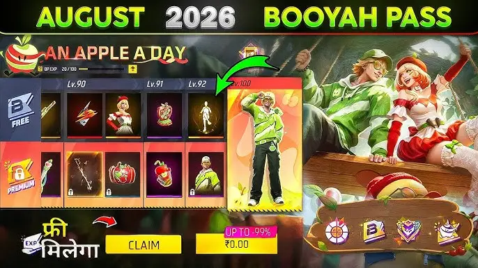 Calendarul evenimentelor Free Fire din august 2026: BLUE LOCK, Booyah Pass, Evo Vault și recompense viitoare