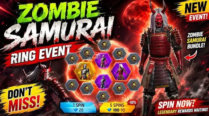 Free Fire 殭屍武士戒指爆料：推出時間與鑽石花費