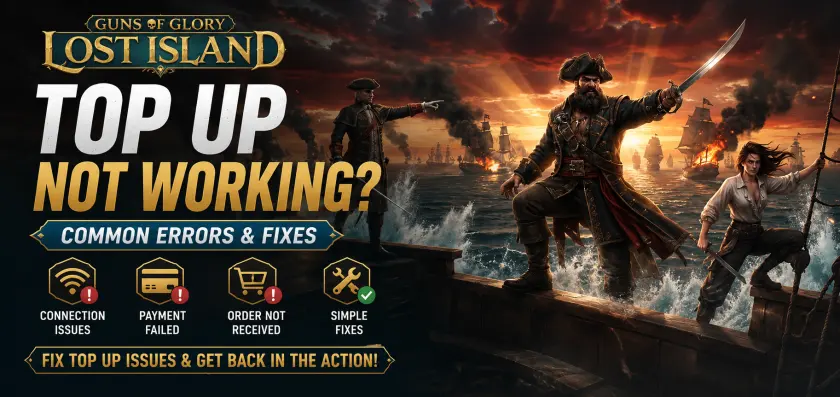 Guns of Glory: Lost Island Top Up Not Working? Common Errors & Fixes