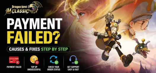 Dragon Nest M: Classic-betaling mislukt? Redenen en oplossingen