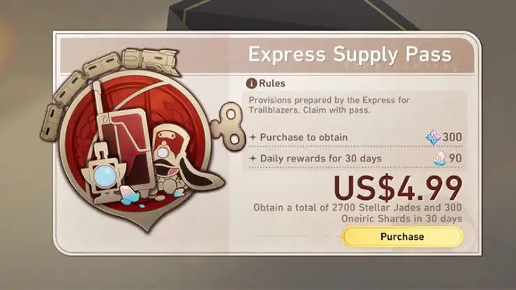 Express Supply Pass w Honkai: Star Rail nie daje dziś 18 losowań: kalkulacja wartości na 30 dni