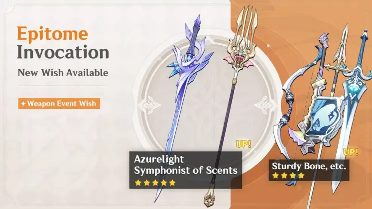 Baner broni w Genshin Impact 7.1: Azurelight czy Symphonist of Scents?